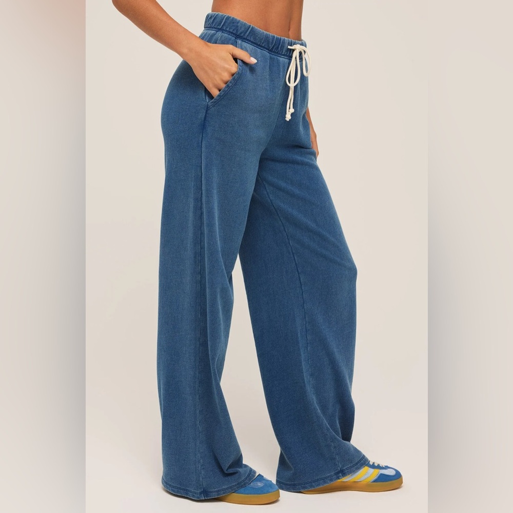 Nwt Z Supply Hunter Knit Denim Pant In Vintage indigo Large